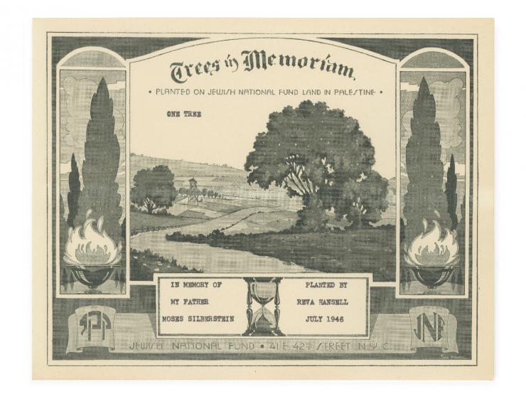 Collection of Tree-Planting Certificates – Jewish National Fund – United States, Second half of 20th Century