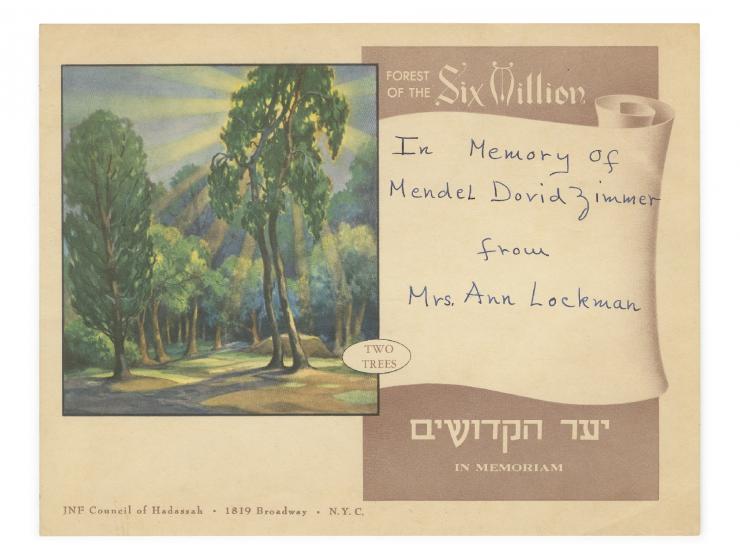 Collection of Tree-Planting Certificates – Jewish National Fund – United States, Second half of 20th Century