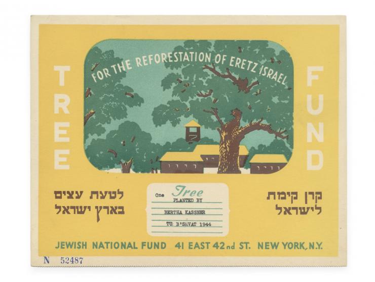 Collection of Tree-Planting Certificates and Receipts, and Additional Printed Items Published by the JNF