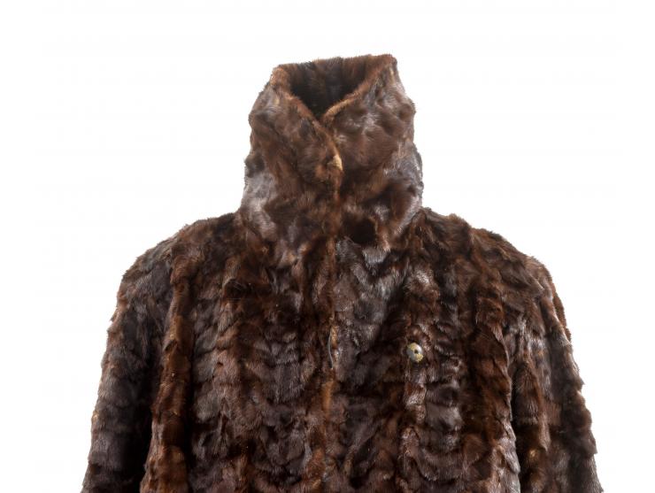 Long Fur Coat of Rebbetzin Chaya Mushka Schneersohn, daughter of Rebbe Rayatz and Wife of the Lubavitcher Rebbe – With a Letter of Authenticity Signed by Her Sister Rebbetzin Chanah Gurary and Her Son Shalom Ber (Barry) Gurary