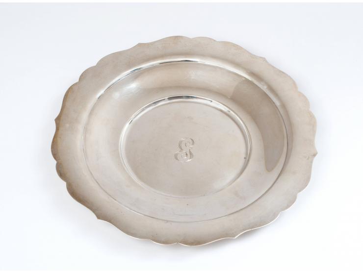 Silver Plate Gifted by Rebbe Rayatz to His Daughter Rebbetzin Chanah Gurary Upon His Return from the United States in 1930 – With Letter of Authenticity Signed by Rebbetzin Chanah Gurary