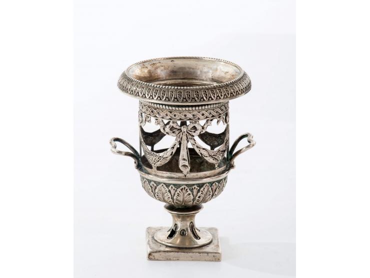 Silver Candle Holder for Havdalah of Rebbe Maharash and Rebbe Rashab of Lubavitch - With Certificate of Authenticity Signed by their Granddaughter, Rebbetzin Chanah Gurary